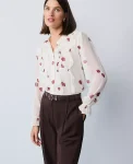 Ann Taylor Tops And Blouses|Floral Ruffle Shirt Cherry Pie