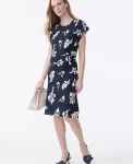 Ann Taylor Dresses|Floral Twist Midi Dress Night Sky