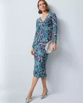 Ann Taylor Dresses|Floral V-Neck Knit Dress Aubergine Dream