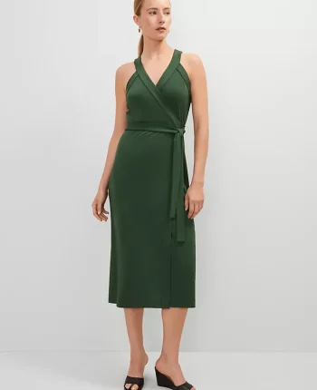 Ann Taylor Dresses|Halter Wrap Midi Dress Cypress Tree