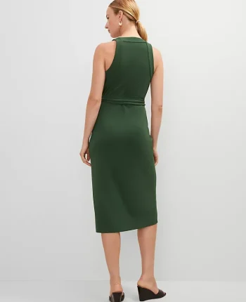 Ann Taylor Dresses|Halter Wrap Midi Dress Cypress Tree
