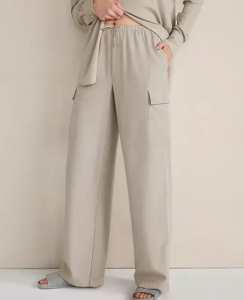 Ann Taylor All Weekend|Haven Well Within Drapey Modal Cargo Pants Blue Fog