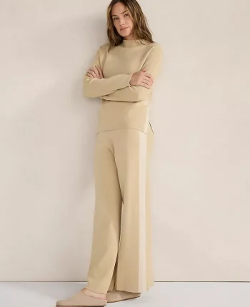 Ann Taylor All Weekend|Haven Well Within Tuxedo Stripe Pants Frosty Cream Stripe