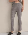 Ann Taylor All Weekend|Haven Well Within Wide Rib Knit Tapered Pants Fog Grey Heather