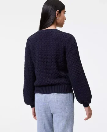 Ann Taylor Sweaters|All Sweaters|Honeycomb Cable Crew Neck Sweater Night Sky