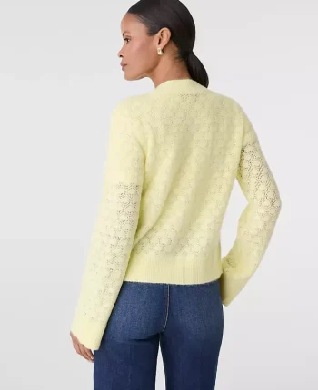 Ann Taylor Sweaters|All Sweaters|Honeycomb Stitch Cardigan Tender Yellow