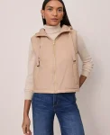 Ann Taylor Jackets And Blazers|Hooded Puffer Vest Cafe Au Lait