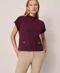 Ann Taylor Tops And Blouses|Horsebit Mock Neck Top Poised Plum