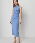 Ann Taylor Dresses|Knit Ruched Sheath Dress Cool Cascades