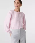 Ann Taylor Tops And Blouses|Lace Trim Blouse Pink Ribbon