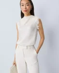 Ann Taylor Tops And Blouses|Lace Trimmed Satin Top Winter White