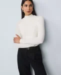 Ann Taylor Tops And Blouses|Long Sleeve Mock Neck Top Winter White