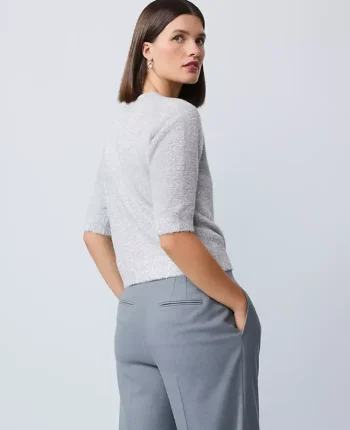 Ann Taylor Sweaters|All Sweaters|Metallic Sweater Tee Silver