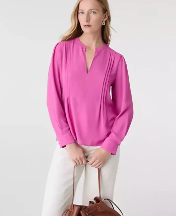 Ann Taylor Tops And Blouses|Mixed Media Pintuck Top Sugar Plum