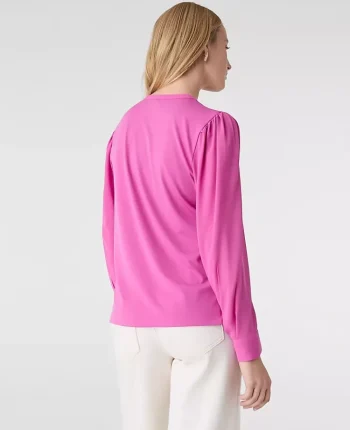 Ann Taylor Tops And Blouses|Mixed Media Pintuck Top Sugar Plum