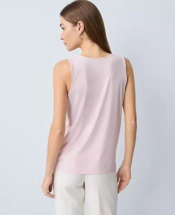 Ann Taylor Tops And Blouses|Mixed Media Tank Top Faint Lilac