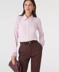 Ann Taylor Tops And Blouses|Modern Lace Trim Blouse Pink Ribbon