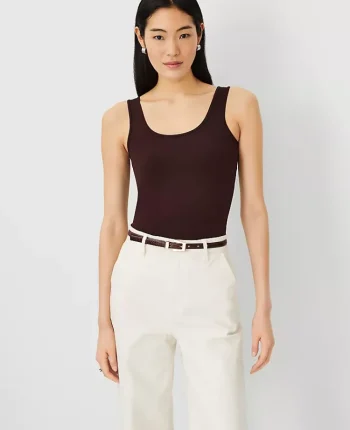 Ann Taylor Tops And Blouses|Modern Seamless Tank Top Espresso Bean