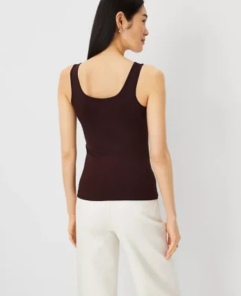 Ann Taylor Tops And Blouses|Modern Seamless Tank Top Espresso Bean