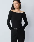 Ann Taylor Sweaters|All Sweaters|Off-The-Shoulder Sweater Black