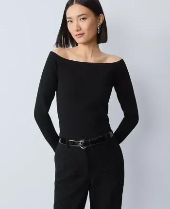 Ann Taylor Sweaters|All Sweaters|Off-The-Shoulder Sweater Black