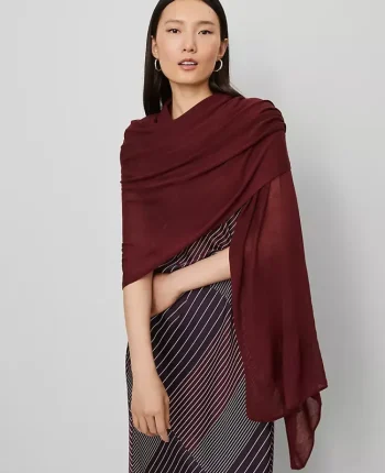 Ann Taylor Ponchos And Kimonos|Ponchos & Kimonos|Oversized Wrap Scarf Windsor Wine