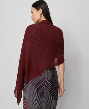 Ann Taylor Ponchos And Kimonos|Ponchos & Kimonos|Oversized Wrap Scarf Windsor Wine