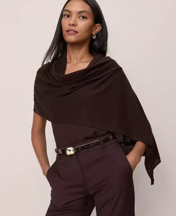 Ann Taylor Ponchos And Kimonos|Ponchos & Kimonos|Oversized Wrap Scarf Pure Chocolate