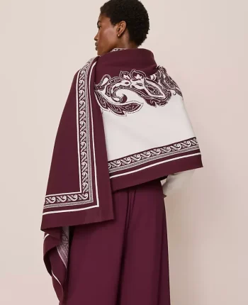 Ann Taylor Ponchos And Kimonos|Ponchos & Kimonos|Paisley Wrap Poncho Poised Plum