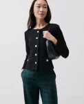 Ann Taylor Tops And Blouses|Petite Braid Trim Knit Jacket Black