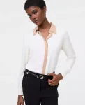 Ann Taylor New Petite Styles|Petite Button Down Shirt Creamy White