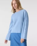 Ann Taylor Petite Sweaters|Petite Button Ribbed Sweater Light Blue Dusk