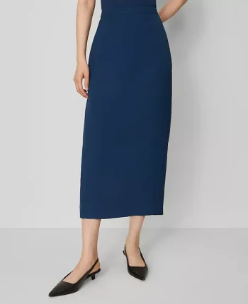Ann Taylor Skirts|Suits|Petite Crepe Column Midi Skirt Moonlit Backdrop