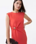 Ann Taylor Petite Dresses|New Petite Styles|Petite Crepe Twist Sheath Dress Fiery Sunset