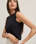Ann Taylor Tops And Blouses|Petite Crew Neck Shell Black