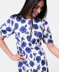 Ann Taylor Petite Dresses|Petite Floral Blend Midi Dress Electric Periwinkle