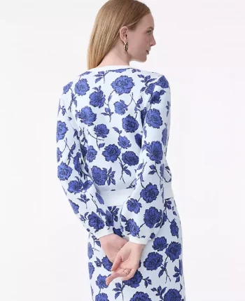 Ann Taylor Petite Sweaters|New Petite Styles|Petite Floral Raglan Sweater Electric Periwinkle