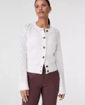 Ann Taylor Petite Sweaters|Petite Honeycomb Stitch Cardigan Winter White