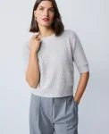 Ann Taylor Sweaters|All Sweaters|Petite Metallic Sweater Tee Silver