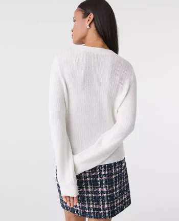 Ann Taylor Petite Sweaters|Petite Mixed Cable Sweater Winter White