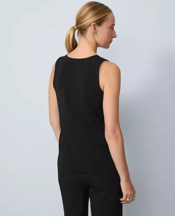 Ann Taylor Tops And Blouses|Petite Pearl Embellished Sleeveless Top Black