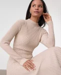 Ann Taylor Petite Sweaters|Petite Dresses|Petite Ribbed Mock Neck Sweater Dress Pale Sandalwood