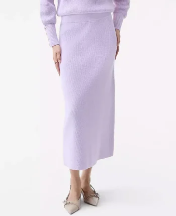 Ann Taylor Petite Skirts|New Petite Styles|Petite Ribbed Sweater Skirt Sunrise Lavender