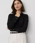 Ann Taylor Tops And Blouses|Petite Satin Essential Shirt Black