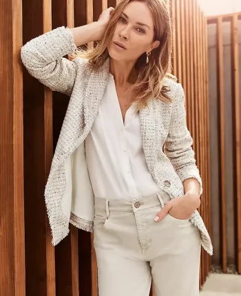 Ann Taylor Tops And Blouses|Petite Satin Essential Shirt Winter White