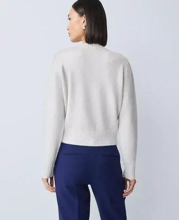 Ann Taylor Sweaters|All Sweaters|Petite Shimmer Crew Neck Cardigan Winter White