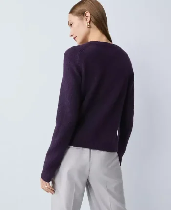 Ann Taylor Sweaters|All Sweaters|Petite V-Neck Cardigan Aubergine Dream