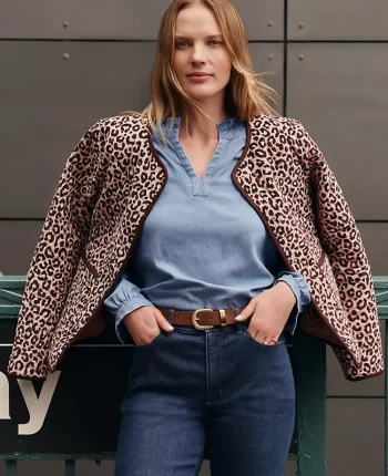 Ann Taylor Jackets And Blazers|Petite Jackets And Blazers|Petite Weekend Collection Animal Print Quilted Jacket Cafe Au Lait