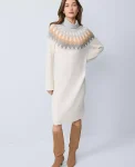 Ann Taylor Petite Sweaters|Dresses|Petite Weekend Collection Fair Isle Sweater Midi Dress Grey