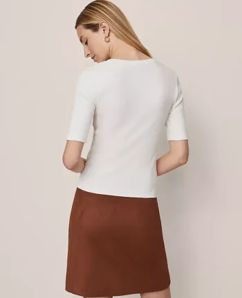 Ann Taylor Tops And Blouses|Petite Weekend Collection Lace-Up Top Winter White